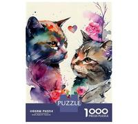Rompecabezas para Adolescentes 1000 Piezas Cat Romantic Couple Rompecabezas para Adolescentes Juegos Relajantes Decoración Interacción Entre Padres E Hijos 52x38cm/1000pcs