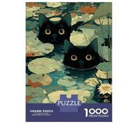Rompecabezas para Adolescentes 1000 Piezas Cats in A Lily Pond Rompecabezas para Adultos Juegos Relajantes Desafío Difícil Interacción Entre Padres E Hijos 52x38cm/1000pcs