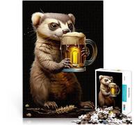 Rompecabezas para Adolescentes 1000 Piezas Cerveza de hurón Juegos educativos Decoración del hogar Lista de Deseos con Papá Noel 38x26cm
