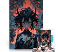 Rompecabezas para Adolescentes 1000 Piezas Chica de Anime con máscaras de Demonio desafío Educativo Cumpleaños 38x26cm