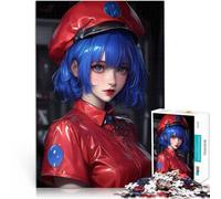 Rompecabezas para Adolescentes 1000 Piezas Chica de Anime con Uniforme Rojo Waifu Difícil Difícil Regalos de Amigo Secreto 52x38cm