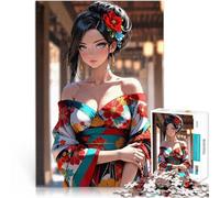 Rompecabezas para Adolescentes 1000 Piezas Chica de Anime en Kimono Juguetes de Juego para Regalo Familiar Obra de Arte 50x70cm