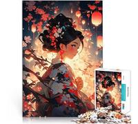 Rompecabezas para Adolescentes 1000 Piezas Chica de Anime en Kimono Matar el Tiempo en Vacaciones en casa Apto para Parejas 38x26cm