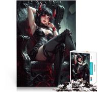 Rompecabezas para Adolescentes 1000 Piezas Chica de Anime gótica Demonio Juego de ingenio Cada Pieza es única: un desafiante y Divertido Juego Familiar 75x50cm