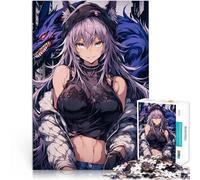 Rompecabezas para Adolescentes 1000 Piezas Chica de Ciudad de Anime con Monstruo Actividad Familiar Grandes Regalos y Juguetes 38x26cm