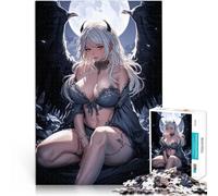 Rompecabezas para Adolescentes 1000 Piezas Chica Demonio Matar el Tiempo en Vacaciones en casa con póster a Juego y Hoja de Trivia 38x26cm