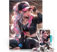 Rompecabezas para Adolescentes 1000 Piezas Chica Deportista de Anime Juego de Preguntas Decoración de Pared cumpleaños y Navidad 38x26cm