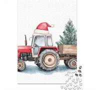 Rompecabezas para Adolescentes 1000 Piezas Christmas Tractor with Tree Rompecabezas para Adolescentes Juegos Relajantes Decoración Interacción Entre Padres E Hijos 70x50cm/1000pcs