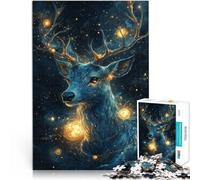 Rompecabezas para Adolescentes 1000 Piezas Ciervo Alma de fantasía Juegos educativos Decoración del hogar Apto para Parejas 52x38cm