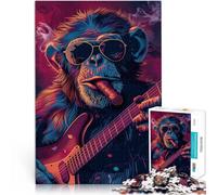 Rompecabezas para Adolescentes 1000 Piezas Cigarro de Guitarra Rockin Monkey Corte de precisión Colección de Artistas, Bellas Artes 38x26cm