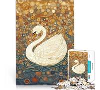 Rompecabezas para Adolescentes 1000 Piezas Cisne Blanco bajo la luz Estrellada Corte de precisión decoración de Pared 75x50cm