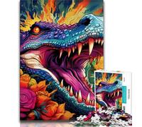 Rompecabezas para Adolescentes, 1000 Piezas, cocodrilo del Nilo psicodélico, Juego Familiar para aliviar el estrés, desafío difícil, Adecuado para Parejas, 38x26cm