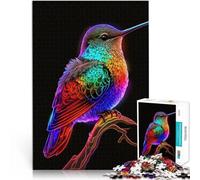 Rompecabezas para Adolescentes 1000 Piezas Colibrí de neón Entrena tu Cerebro y Tus Manos Cada Pieza es única: un desafiante y Divertido Juego Familiar 38x26cm