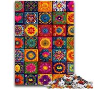 Rompecabezas para Adolescentes, 1000 Piezas, Collage de Flores de Mandala, Ayuda al Cerebro a ejercitar, Juguetes adictivos para Cultivar la Paciencia, decoración, 26x38cm