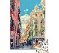 Rompecabezas para Adolescentes 1000 Piezas Colorful European Street Scene-3 Rompecabezas para Adolescentes Juegos Relajantes Decoración Interacción Entre Padres E Hijos 38x26cm/1000pcs