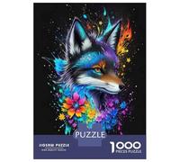 Rompecabezas para Adolescentes 1000 Piezas Colorful Fox Wall Art Print-3 Rompecabezas para Adultos Juego De Ingenio Difícil Difícil Regalos para Reducir El Estrés 52x38cm/1000pcs