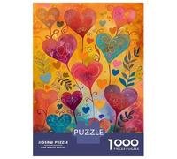 Rompecabezas para Adolescentes 1000 Piezas Colorful Heart Painting-3 Rompecabezas para Adultos Juego De Ingenio Difícil Difícil Regalos para Reducir El Estrés 38x26cm/1000pcs
