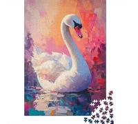 Rompecabezas para Adolescentes 1000 Piezas Colorful Swan Painting-1 Rompecabezas para Adolescentes Juegos Relajantes Decoración Interacción Entre Padres E Hijos 70x50cm/1000pcs