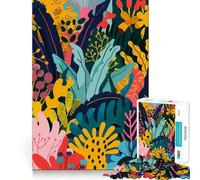 Rompecabezas para Adolescentes,1000 Piezas Coloridas,Minimalistas,con Ilustraciones de follaje Tropical,Estilo Bohemio,Corte Exacto,Juego Estimulante,Regalo para Momentos de Juego tranquilos,Regalo