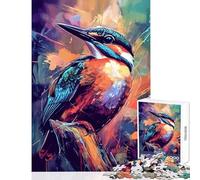 Rompecabezas para Adolescentes 1000 Piezas Colorido martín Pescador Pintura decoración del hogar Juguetes Regalo Divertido Juego práctico interacción Entre Padres e Hijos tamaño 38x26cm