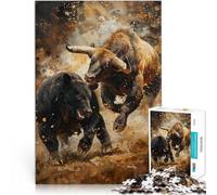 Rompecabezas para Adolescentes 1000 Piezas Comercio de criptomonedas Entre Osos y toros Juego de Preguntas Mejorar la Memoria 75x50cm