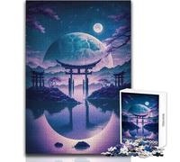 Rompecabezas para Adolescentes: 1000 Piezas con Paisaje japonés, Puertas Torii, Luna, Vacaciones en casa, Juego práctico, Regalo de Amigo Secreto (tamaño 38x52cm)