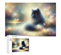 Rompecabezas para adolescentes, 1000 piezas con reflejo de gato del bosque encantado, para adultos, decoración de pared, actividades divertidas en casa, 1000 piezas