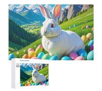 Rompecabezas para adolescentes, 1000 piezas, conejito de Pascua con huevos en el campo, rompecabezas para adultos, juegos de relajación, decoración perfecta, actividades divertidas en casa, 1000