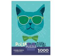 Rompecabezas para Adolescentes 1000 Piezas Cool Cat Film Festival Rompecabezas para Adultos Juguete Decoración De Pared Corte De Precisión Ayuda A Ejercitar El Cerebro 38x26cm/1000pcs
