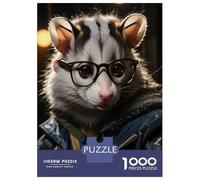 Rompecabezas para Adolescentes 1000 Piezas Cool Opossum Animals Rompecabezas para Adultos Juguete Decoración De Pared Corte De Precisión Ayuda A Ejercitar El Cerebro 70x50cm/1000pcs