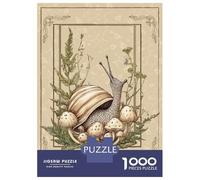 Rompecabezas para Adolescentes 1000 Piezas Cottagecore Snail and Mushrooms Rompecabezas para Adultos Juegos Familiares Análisis Y Lógica para Cumpleaños, Navidad 52x38cm/1000pcs