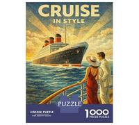 Rompecabezas para Adolescentes 1000 Piezas Cruise in Style Vintage Rompecabezas para Adultos Juguete Decoración De Pared Corte De Precisión Ayuda A Ejercitar El Cerebro 52x38cm/1000pcs