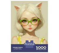 Rompecabezas para Adolescentes 1000 Piezas Cute Anime Cat Girl Rompecabezas para Adultos Juguetes Antiestrés Patrón De Montaje Oferta como Regalo para Toda La Familia 52x38cm/1000pcs