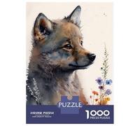 Rompecabezas para Adolescentes 1000 Piezas Cute Baby Wolf Painting Rompecabezas para Adultos Juegos Familiares Análisis Y Lógica para Cumpleaños, Navidad 38x26cm/1000pcs