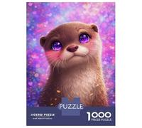 Rompecabezas para Adolescentes 1000 Piezas Cute Otter with Big Purple Eyes Rompecabezas para Adultos Juegos Familiares Análisis Y Lógica para Cumpleaños, Navidad 70x50cm/1000pcs