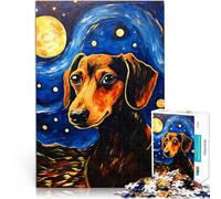 Rompecabezas para Adolescentes 1000 Piezas Dachshund Noche Estrellada Juego Intelectual Cada Pieza es única: un desafiante y Divertido Juego Familiar 52x38cm
