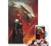 Rompecabezas para Adolescentes 1000 Piezas de Arte Digital de Guerreros y Lobos Juegos relajantes interacción Entre Padres e Hijos Regalos de cumpleaños 38x26cm