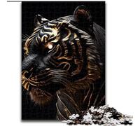 Rompecabezas para Adolescentes: 1000 Piezas de Black Tiger Gold Livery Entrena tu Cerebro y Tus Manos cumpleaños para Mayores de 14 años (tamaño 50x75cm)