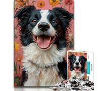 Rompecabezas para Adolescentes: 1000 Piezas de Border Collie Feliz, desafiantes, Divertidos y Divertidos, cumpleaños y Navidad, 50x75cm