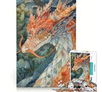 Rompecabezas para Adolescentes: 1000 Piezas de Criaturas legendarias de Dragones, Juego Imposible, Actividades Familiares, Toda la Familia 38x26cm
