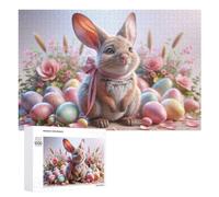 Rompecabezas para adolescentes, 1000 piezas de decoración de conejo de Pascua para adultos, decoración de pared, para pasar el tiempo, actividades divertidas en casa, 1000 piezas