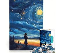 Rompecabezas para Adolescentes 1000 Piezas de El Cielo Estrellado de Van Gogh Juegos relajantes interacción Entre Padres e Hijos Regalos de cumpleaños 50x75cm