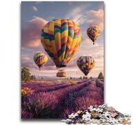 Rompecabezas para Adolescentes: 1000 Piezas de Globo aerostático de Lavanda, desafiantes, Pero Divertidos y Divertidos Regalo de cumpleaños, Regalos, Arte Mural 38x26cm