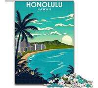 Rompecabezas para Adolescentes: 1000 Piezas de Honolulu, Hawái, Juguetes educativos, Toda la Familia a Partir de 14 años, 26x38cm