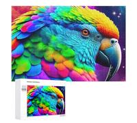 Rompecabezas para adolescentes, 1000 piezas de loros coloridos en el espacio, rompecabezas para adultos, juguetes antiestrés, decoración perfecta para es ideal como regalo, 1000 piezas