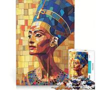 Rompecabezas para Adolescentes 1000 Piezas de Mosaico de la Reina Nefertiti Juguetes para armar decoración para el hogar Toda la Familia 38x52cm