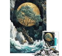 Rompecabezas para Adolescentes 1000 Piezas de paisajes con árboles y Luna Rompecabezas antiestrés para Adolescentes Ayuda a desarrollar el Pensamiento analítico y lógico Ejercicio Cerebral (38x52cm)