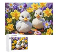 Rompecabezas para adolescentes, 1000 piezas de patitos de Pascua con dona para adultos, juegos de relajación, decoración perfecta, actividades divertidas en casa, 1000 piezas