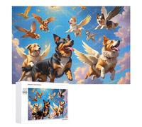 Rompecabezas para adolescentes, 1000 piezas de perros voladores en el cielo, rompecabezas para adultos, juguetes antiestrés, arte de pared, interacción entre padres e hijos, 1000 piezas