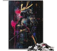 Rompecabezas para Adolescentes, 1000 Piezas de Pintura al óleo de samuráis Ninja Juguete Educativo Intelectual y descompresor, Toda la Familia tamaño 26x38cm